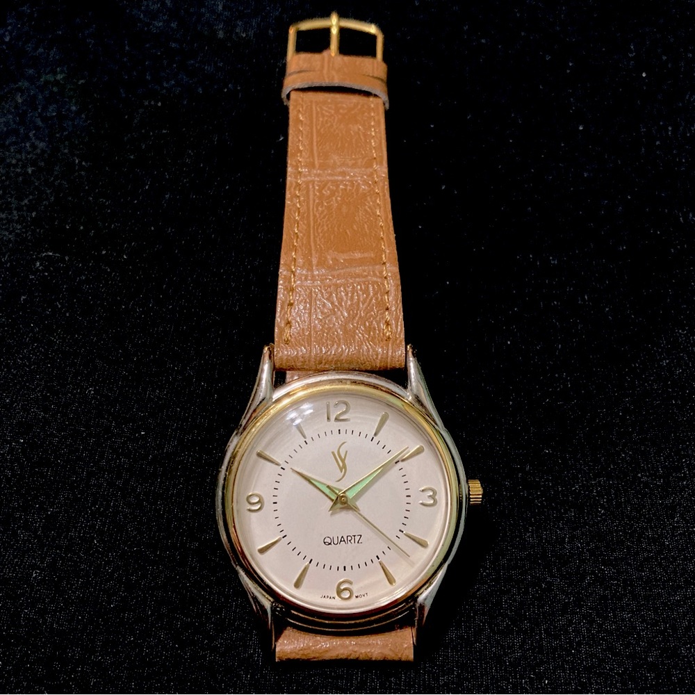 Virginia Slims Quartz Watch brown leather band round face